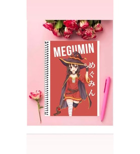 Megumin Anime Defter 1 Adet Özel Tasarım A4 Boyutu Telli Çizgili Defter 21*29 Cm