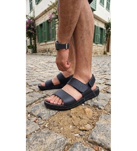 CEYO Deri Taban Ortopedik Erkek Sandalet 9964-9