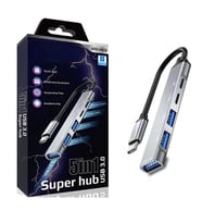 5in1 Metal Usb Hub - Yüksek Hızlı Çoklayıcı, 5 Bağlantı Noktalı, Dayanıklı Ve Taşınabilir Tasarım