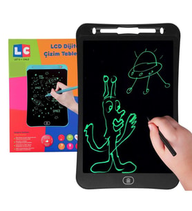 10 inç Kalemli LCD Yazı Tableti  Çocuklar İçin Dijital Çizim ve Eğitici Oyuncak Çocuğa Hediye (Siyah)
