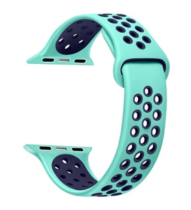 Microsonic Apple Watch Series 8 45mm Rainbow Sport Band Kordon Yeşil Lacivert (Çok Renkli)