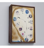 Çerçeveli Salvador Dali - Horloge Tablo (Siyah)