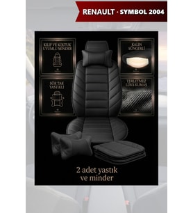 renault symbol 2004 Koltuk ve Kılıf uyumlu Siyah Yastık Lüks Minder 2 Minder 2 Yastık