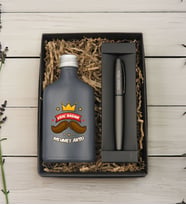 BK Gift Kişiye Özel İsimli Baba Temalı Antrasit Tasarım Cam Şişede Kolonya 200 ml ve Metal Roller Kalem ve Hediye Kutusu-3, Babaya Hediye, Babalar Günü Hediyeleri, Hediyelik Baskılı Kolonya