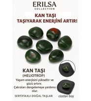 Sertifikalı Cüzdan Boy Heliotrop - Kan Taşı Kütle - Dayanıklılık ve Yaşam Gücü Kazandırır (Çok Renkli)