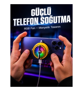 Mey İthalat® Mobil lar İçin RGB Işıklı Telefon Soğutucu