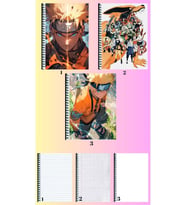 naruto shippuden 3 adet defter A4 büyük boy 72 sayfa çizgili_kareli_çizgisiz defter seti