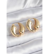 316L Çelik Gold Renk Halka Damla Model Kadın Küpe - TJ-BKP8381