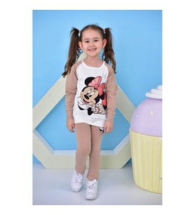 REGLAN KOL  KAREKTER BASKILI 2/8 YAŞ EŞOFMAN TAKIM (Bej)
