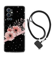 Tecno Spark 9 Pro Kılıf Resimli Boyun Askılı İpli Desenli Silikon Flowers Dots 1423