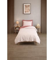 Çizgili Tek Kişilik Nevresim Takımı 160x220 – 1 Yastık Kılıfı (Kiremit)