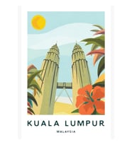 Kuala Lumpur'daki Petronas Kuleleri Tablo Ahşap Poster Dekoratif