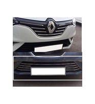 Megane 4 Krom Set Ön Tampon Çıtası Ve Ön Panjur 12 Parça 2016 - 2020 Paslanmaz Çelik (Metal)