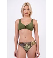 Endeep Kadın Desenli Özel Lurex Kumaş Toparlayıcı Bikini Takımı