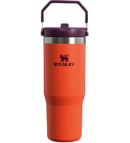 Stanley Iceflow Flip Straw Tumbler Pipetli Termos Bardak, Turuncu/Mürdüm (Tigerlily Plum), 0.89 Litr (Standart)