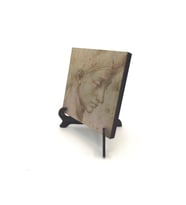 Baş Etüdü (Leonardo Da Vinci) Baskılı MDF Masaüstlük 10X10
