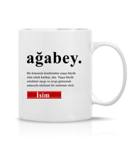 Kişiye özel Ağabey Hediye Çay Kahve Kupa Bardak-Abiye Hediye