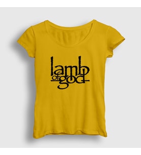 Presmono Kadın Sarı Logo Lamb Of God T-Shirt 94201tt (Sarı)