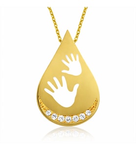Gümüş Gold Bebek Elleri Bayan Kolye