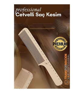 Cetvelli Saç Kesim Tarağı - Berber Kuaför Saç Kesim Tarağı Profesyonel
