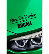 İzmir Buca Siyah Araç Sticker  İzmir Bize De Derler  Bucalı 40x15 cm Oto Sticker