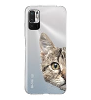 Xiaomi Redmi Note 10 5G Uyumlu Kapak Catface Tasarımlı Şeffaf Silikon Kılıf
