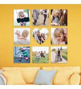 Yapışkanlı 9 lu  20x20 cm Fotoblok türü çerçeveler (baskılar dahil)