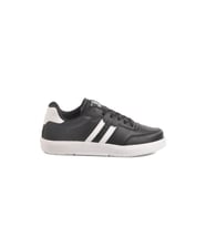 Ayakmod Siyah Beyaz Bağcıklı Unisex Cilt Spor Ayakkabı 163 G (Siyah - Beyaz)