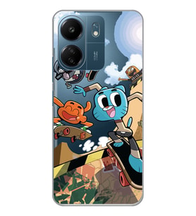 Xiaomi Redmi 13C Uyumlu Gumball Tasarımlı Şeffaf Telefon Kılıfı
