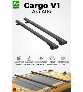 S-Dizayn Toyota Land Cruıser Prado S-Bar Cargo V1 Ara Atkı Tavan Taşıyıcı Barı Siyah 130 Cm 2002-2009 A+ Kalite