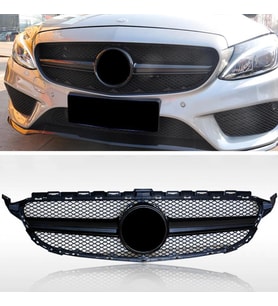 C Serisi W205 C63 Amg Ön Panjur Parlak Siyah Kamerasız 2014-2018