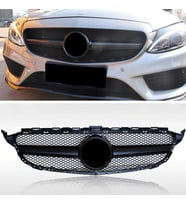 C Serisi W205 C63 Amg Ön Panjur Parlak Siyah Kamerasız 2014-2018