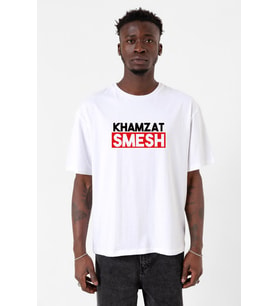 Khamzat Chimaev Smesh Beyaz Erkek Oversize Tshirt