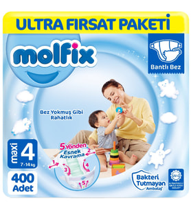 Molfix Bebek Bezi 4 Beden Ultra Fırsat Paketi 100x4 400 Adet