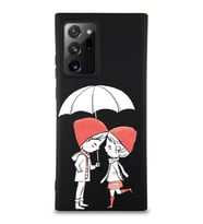 Samsung Galaxy Note 20 Ultra Uyumlu Lansman Kılıf Aşk Tasarımlı İçi Kadife Kapak-Siyah (Şeffaf)