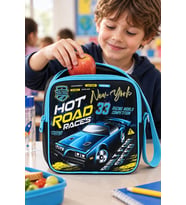 HOT ROAD Yarış Arabası Beslenme Çantası Çocuk Okul Yemek Çantası Günlük Kullanım 22x22x10 cm