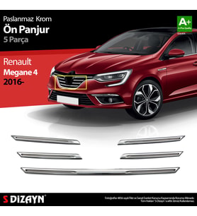 Renault Megane 4 Krom Ön Panjur 5 Prç. 2016 2017 2018 2019 2020