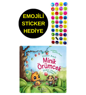 EMOJİLİ  STİCKER HEDİYE  - OKUL ÖNCESİ RESİMLİ KİTAPLAR  - MİNİK ÖRÜMCEK