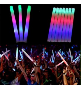 Led Işıklı Rengarenk Sünger Parti Çubuk Işıklı Kauçuk Sopa 46 cm