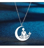 Gümüş  Ay Tasarım Meditasyon Yoga Kolye