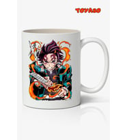 Demon Slayer İblis Keser Tanjiro Kamado Anime Temalı Beyaz Kupa Bardak Sevgiliye Arkadaşa Hediye