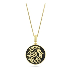 Mineli Aslan Altın Kaplama Kolye RZ5 (Gold)