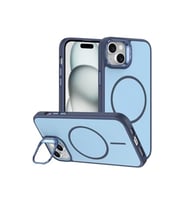 Coverzone iPhone 14 ile Uyumlu kilif MagSafe ile uyumlu K?l?f Stand �zellikli M?knat?sl? Flexa Y�z�k Tutuculu IPHONE 14 i�in KILIF Darbe Emici Mat Arka Kapak Koruyucu K?l?f Mavi