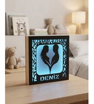 Kişiye Özel – Sevgililer Günü ve Yıl Dönümü Hediyesi Gece Lambası (Kristal Mavi)