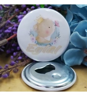 15 Adet Prenses Temalı  Baskılı Bebek Şekeri Metal Magnet Açacak 58 mm-