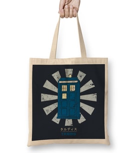 Dr Who Tardis Retro Japanese Bez Çanta Uzun Saplı