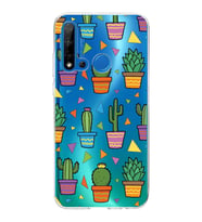 PrintiFy Huawei P20 Lite 2019 ile Uyumlu 1mm Slim Fit Water Color 4 Baskılı Şeffaf  Kılıf