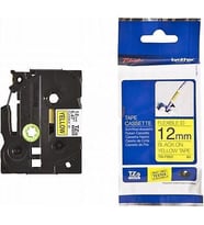 BROTHER P-Touch TZE-FX631 MUADİL SARI ESNEK ETIKETE SIYAH (12mm x 8m)