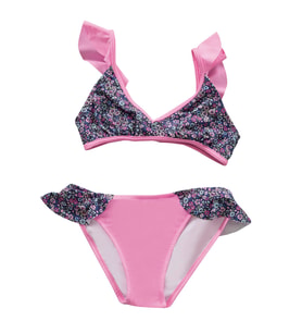 Endeep Kız Çocuk Çiçek Desenli Volanlı Bikini Takımı