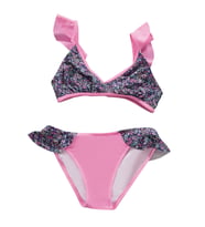 Endeep Kız Çocuk Çiçek Desenli Volanlı Bikini Takımı